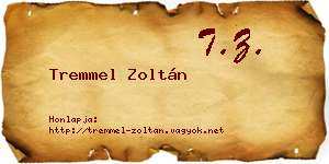 Tremmel Zoltán névjegykártya