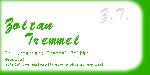 zoltan tremmel business card