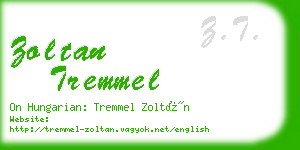 zoltan tremmel business card